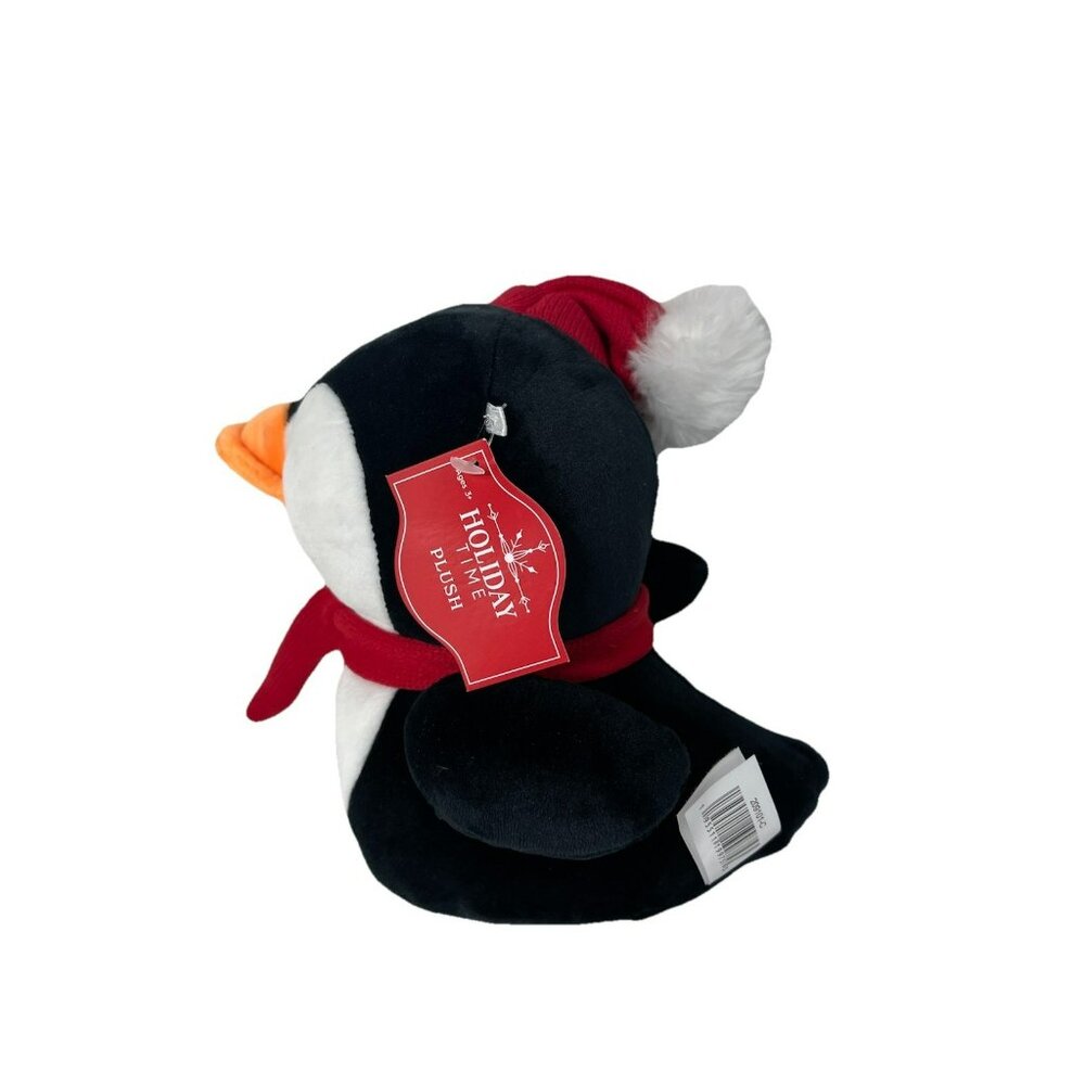 Holiday Time 7.5" Quackerz Penguin Plush With Hat And Scarf - Picture 4 of 8